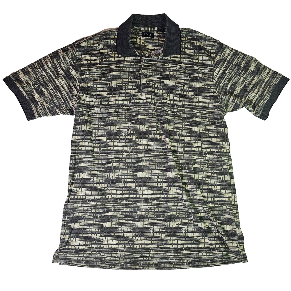 Izod Men's Polo Shirt Size M Green Golf Short Sleeve